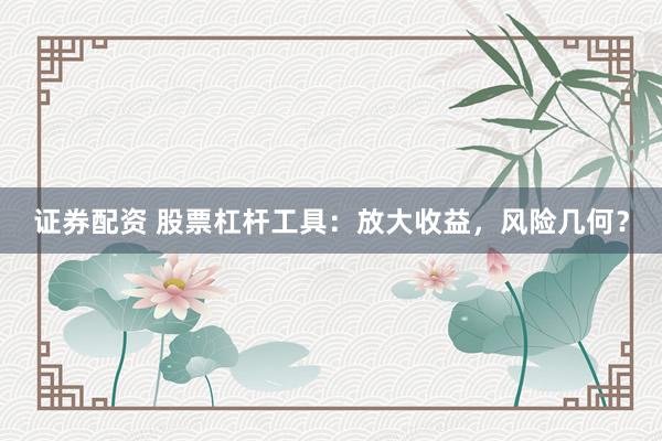 证券配资 股票杠杆工具：放大收益，风险几何？