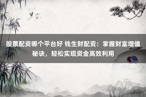股票配资哪个平台好 钱生财配资：掌握财富增值秘诀，轻松实现资金高效利用
