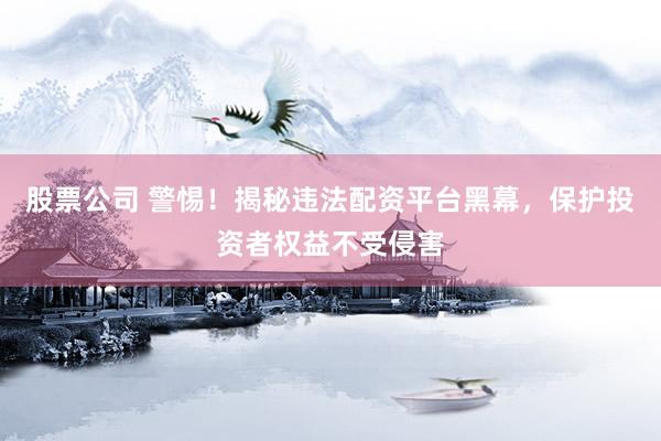 股票公司 警惕！揭秘违法配资平台黑幕，保护投资者权益不受侵害