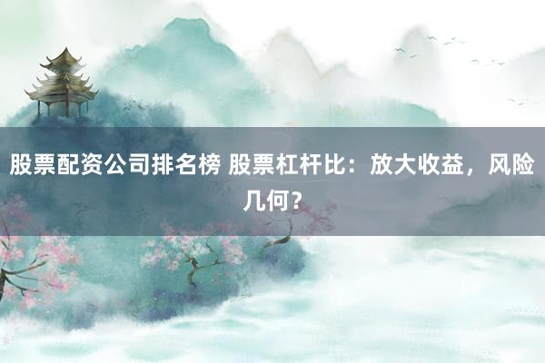 股票配资公司排名榜 股票杠杆比：放大收益，风险几何？