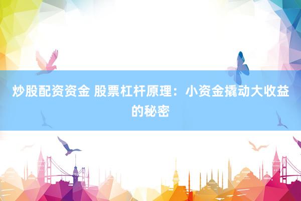 炒股配资资金 股票杠杆原理:小资金撬动大收益的秘密