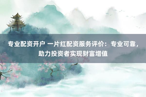 专业配资开户 一片红配资服务评价:专业可靠,助力投资者实现财富增值