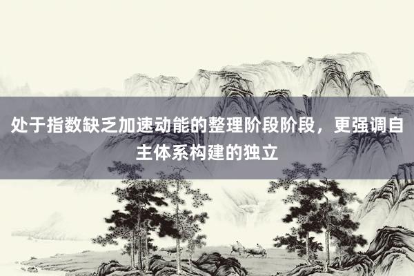 处于指数缺乏加速动能的整理阶段阶段，更强调自主体系构建的独立