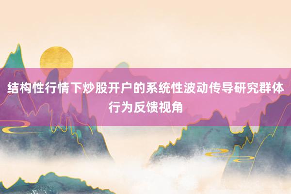 结构性行情下炒股开户的系统性波动传导研究群体行为反馈视角